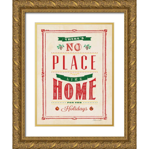 No Place - Chalk Gold Ornate Wood Framed Art Print with Double Matting by Marrott, Stephanie