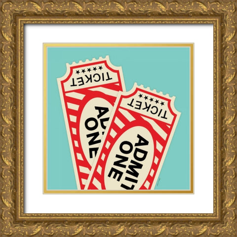 Ticket Gold Ornate Wood Framed Art Print with Double Matting by Marrott, Stephanie