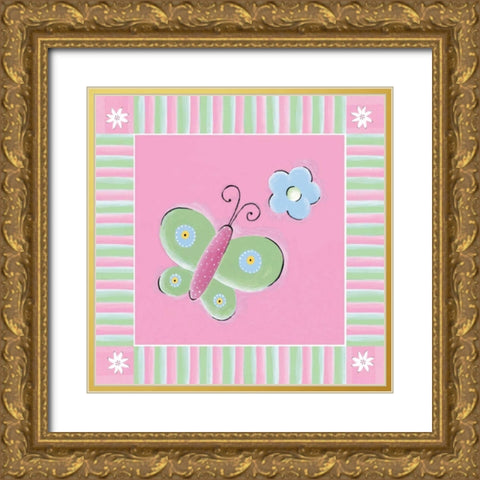 Butterfly II Gold Ornate Wood Framed Art Print with Double Matting by Marrott, Stephanie