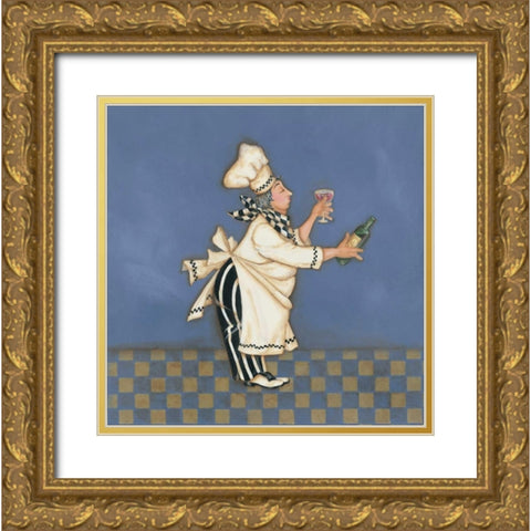 Wine Chef Gold Ornate Wood Framed Art Print with Double Matting by Marrott, Stephanie