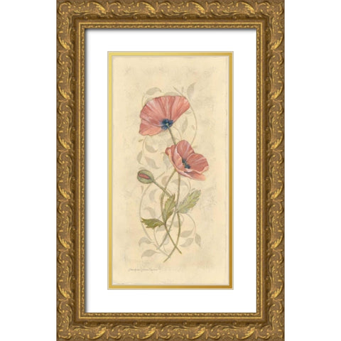 Poppy II Gold Ornate Wood Framed Art Print with Double Matting by Marrott, Stephanie