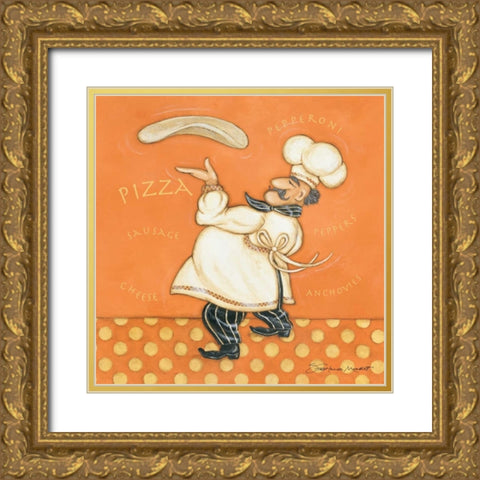 Pizza Chef Gold Ornate Wood Framed Art Print with Double Matting by Marrott, Stephanie