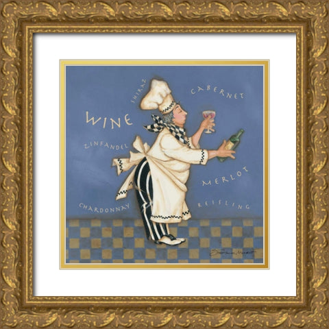 Wine Chef Gold Ornate Wood Framed Art Print with Double Matting by Marrott, Stephanie