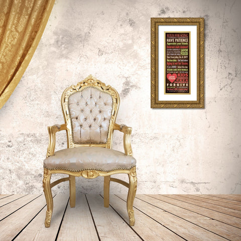 Rules For Aging Gold Ornate Wood Framed Art Print with Double Matting by Marrott, Stephanie