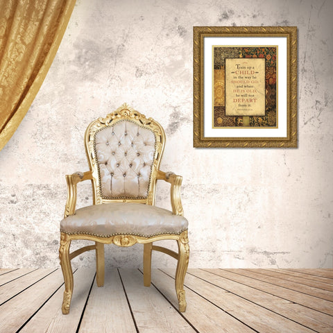 A Child Gold Ornate Wood Framed Art Print with Double Matting by Marrott, Stephanie
