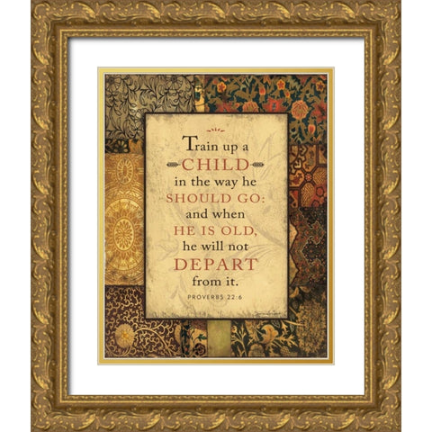 A Child Gold Ornate Wood Framed Art Print with Double Matting by Marrott, Stephanie