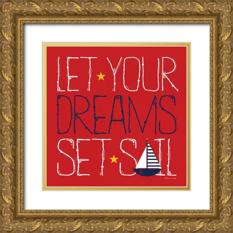 Set Sail Gold Ornate Wood Framed Art Print with Double Matting by Marrott, Stephanie