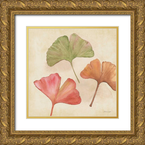 Ginkgos In Fall Gold Ornate Wood Framed Art Print with Double Matting by Marrott, Stephanie