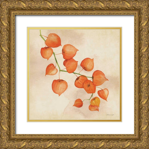 Lanterns In Fall Gold Ornate Wood Framed Art Print with Double Matting by Marrott, Stephanie