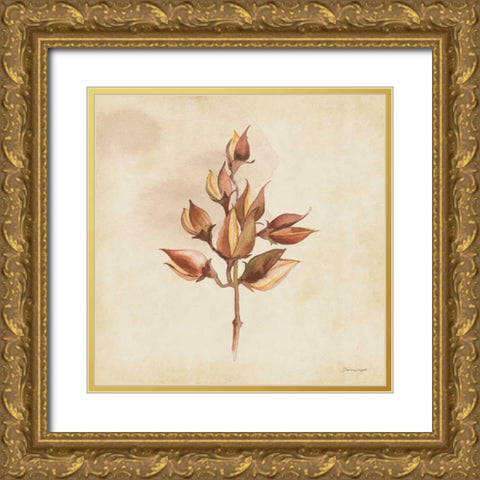Seeds In Fall Gold Ornate Wood Framed Art Print with Double Matting by Marrott, Stephanie