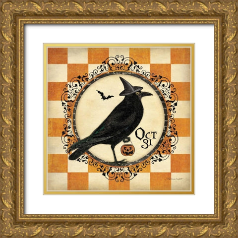 Its A Crow Gold Ornate Wood Framed Art Print with Double Matting by Marrott, Stephanie