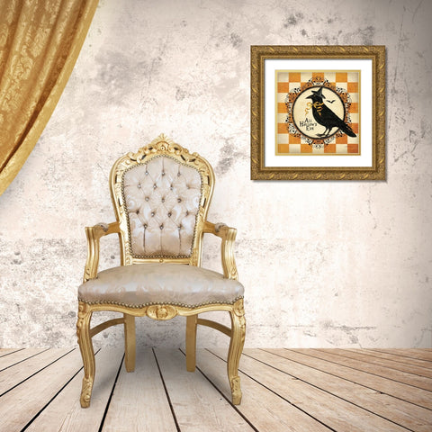 Its A Crow II Gold Ornate Wood Framed Art Print with Double Matting by Marrott, Stephanie