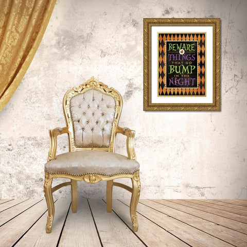 Beware Gold Ornate Wood Framed Art Print with Double Matting by Marrott, Stephanie