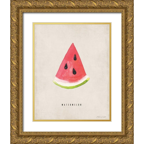 Watermelon Gold Ornate Wood Framed Art Print with Double Matting by Marrott, Stephanie
