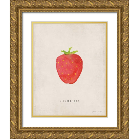 Strawberry Gold Ornate Wood Framed Art Print with Double Matting by Marrott, Stephanie