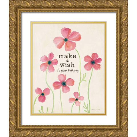 A Wish II Gold Ornate Wood Framed Art Print with Double Matting by Marrott, Stephanie