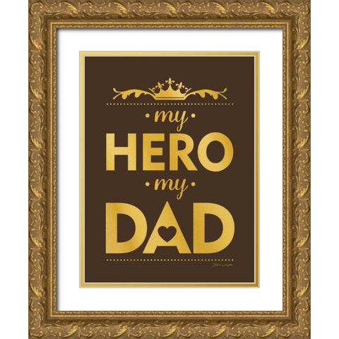 My Hero Gold Gold Ornate Wood Framed Art Print with Double Matting by Marrott, Stephanie