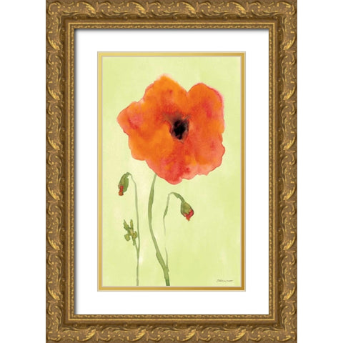 Poppyface Gold Ornate Wood Framed Art Print with Double Matting by Marrott, Stephanie