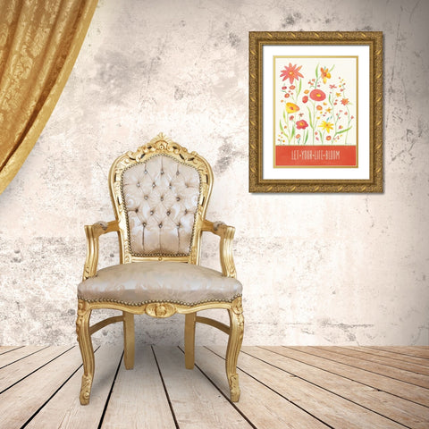 Bloom Garden Gold Ornate Wood Framed Art Print with Double Matting by Marrott, Stephanie