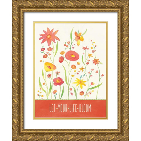 Bloom Garden Gold Ornate Wood Framed Art Print with Double Matting by Marrott, Stephanie
