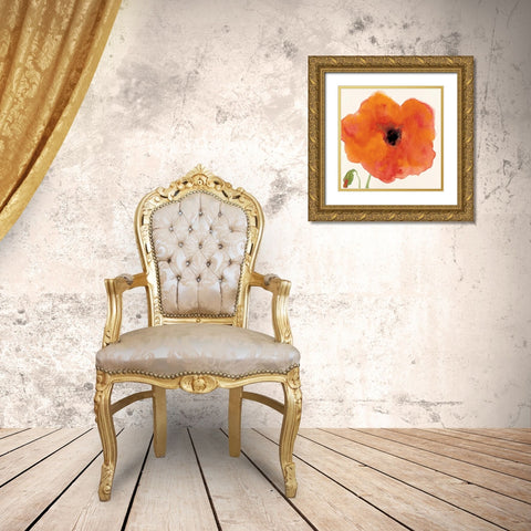 Poppy I Gold Ornate Wood Framed Art Print with Double Matting by Marrott, Stephanie