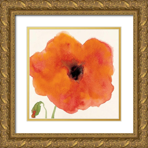 Poppy I Gold Ornate Wood Framed Art Print with Double Matting by Marrott, Stephanie