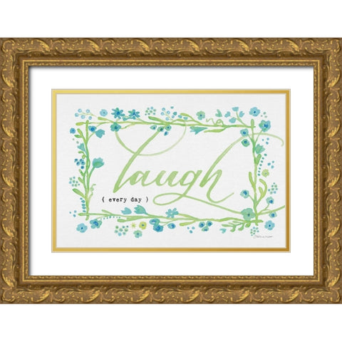 Laugh Gold Ornate Wood Framed Art Print with Double Matting by Marrott, Stephanie