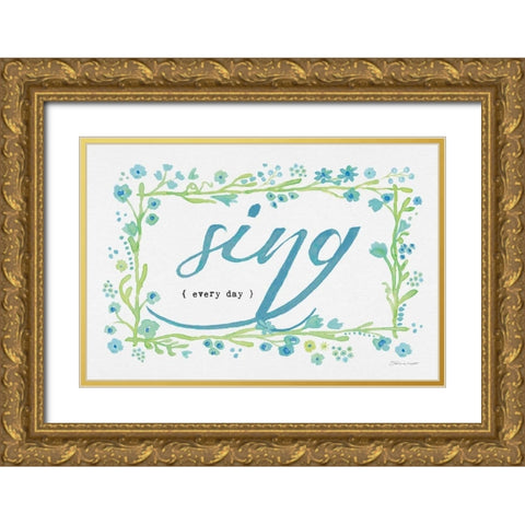 Sing Gold Ornate Wood Framed Art Print with Double Matting by Marrott, Stephanie