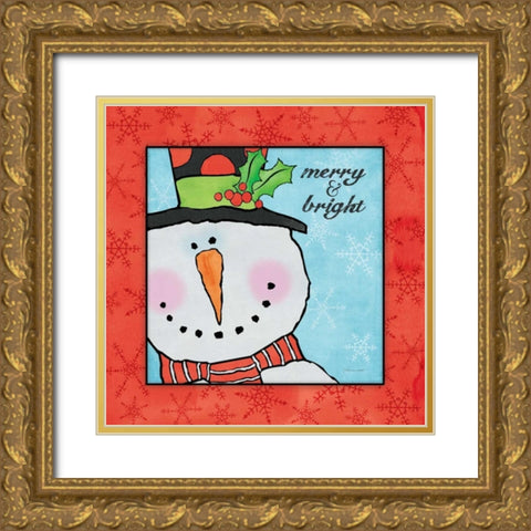 Merry and Bright Gold Ornate Wood Framed Art Print with Double Matting by Marrott, Stephanie