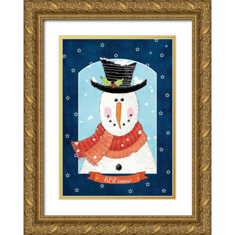 Let it Snow II Gold Ornate Wood Framed Art Print with Double Matting by Marrott, Stephanie