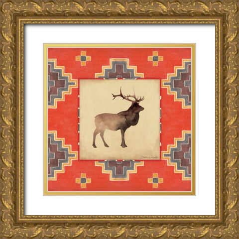 Elk Blanket Gold Ornate Wood Framed Art Print with Double Matting by Marrott, Stephanie