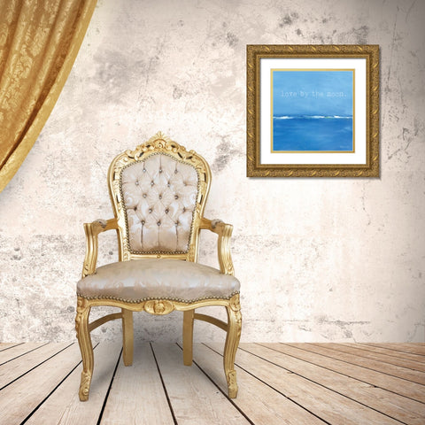 Love By The Moon Gold Ornate Wood Framed Art Print with Double Matting by Marrott, Stephanie