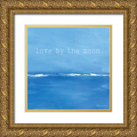 Love By The Moon Gold Ornate Wood Framed Art Print with Double Matting by Marrott, Stephanie