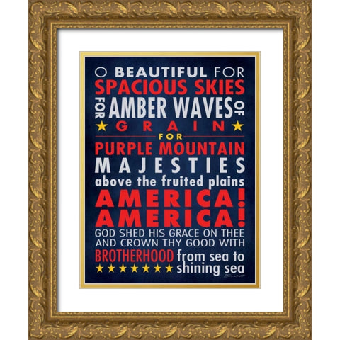 O Beautiful II Gold Ornate Wood Framed Art Print with Double Matting by Marrott, Stephanie