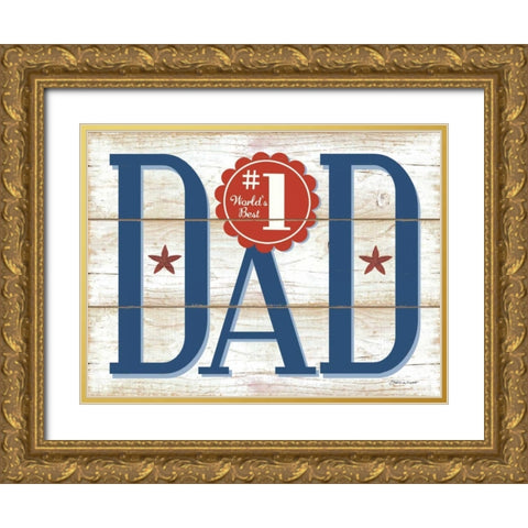 #1 Dad F Gold Ornate Wood Framed Art Print with Double Matting by Marrott, Stephanie