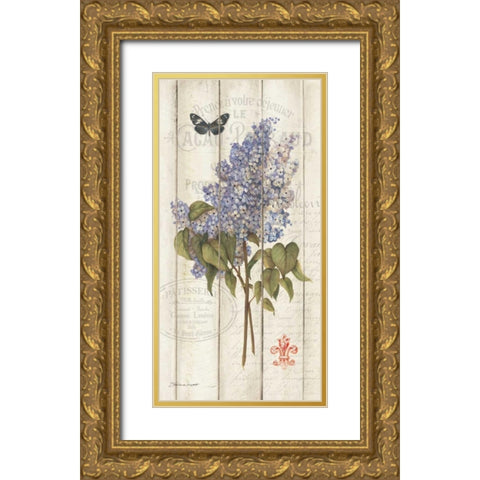 Lilac on Wood Gold Ornate Wood Framed Art Print with Double Matting by Marrott, Stephanie