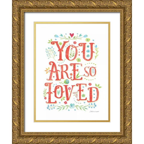 So Loved Gold Ornate Wood Framed Art Print with Double Matting by Marrott, Stephanie