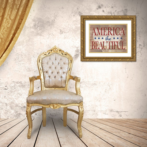America Gold Ornate Wood Framed Art Print with Double Matting by Marrott, Stephanie