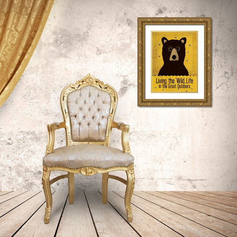 Wild Bear Gold Ornate Wood Framed Art Print with Double Matting by Marrott, Stephanie