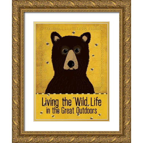 Wild Bear Gold Ornate Wood Framed Art Print with Double Matting by Marrott, Stephanie