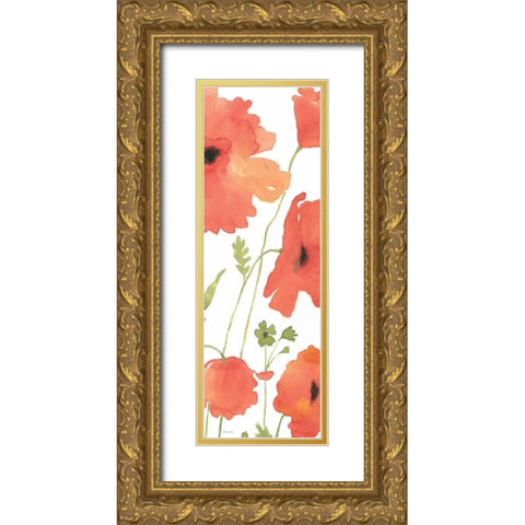 Poppy Field Gold Ornate Wood Framed Art Print with Double Matting by Marrott, Stephanie