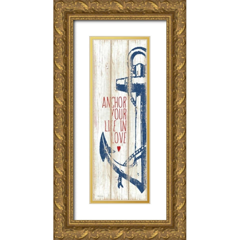 Anchor Gold Ornate Wood Framed Art Print with Double Matting by Marrott, Stephanie