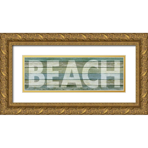 Beach Gold Ornate Wood Framed Art Print with Double Matting by Marrott, Stephanie