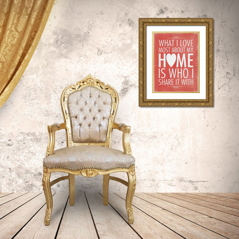 Love Most Gold Ornate Wood Framed Art Print with Double Matting by Marrott, Stephanie
