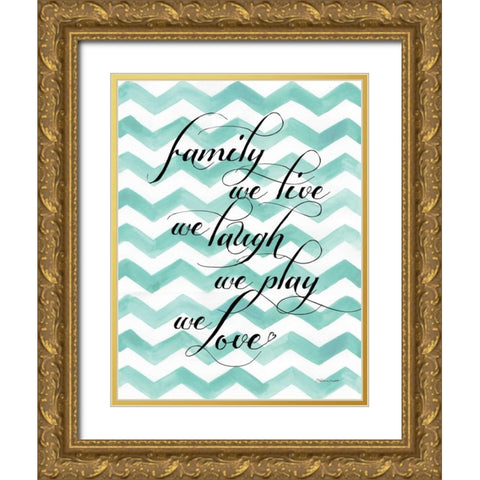 We Love Gold Ornate Wood Framed Art Print with Double Matting by Marrott, Stephanie