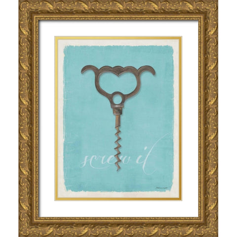 Screw It Gold Ornate Wood Framed Art Print with Double Matting by Marrott, Stephanie