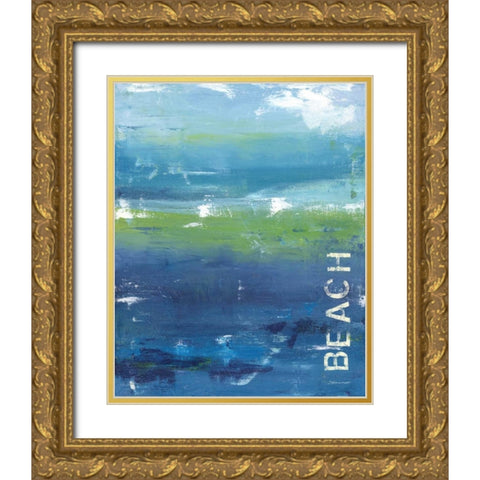 Beach Gold Ornate Wood Framed Art Print with Double Matting by Marrott, Stephanie