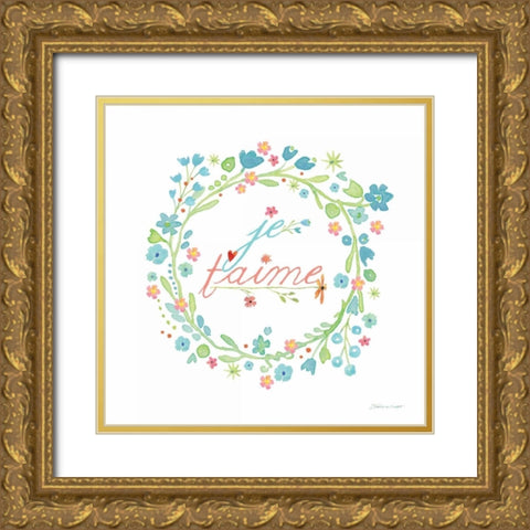 Je Taime Gold Ornate Wood Framed Art Print with Double Matting by Marrott, Stephanie