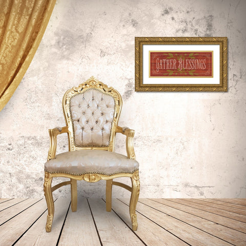 Gather Blessings II Gold Ornate Wood Framed Art Print with Double Matting by Marrott, Stephanie