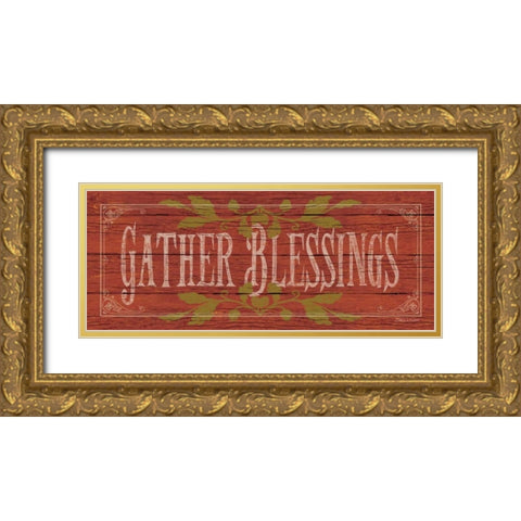 Gather Blessings II Gold Ornate Wood Framed Art Print with Double Matting by Marrott, Stephanie
